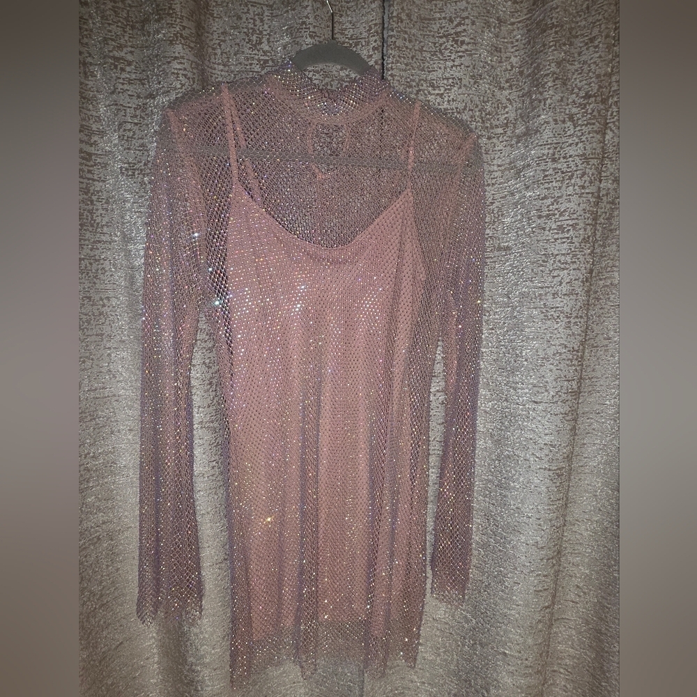 Sparkling Pink Long Sleeve Dress